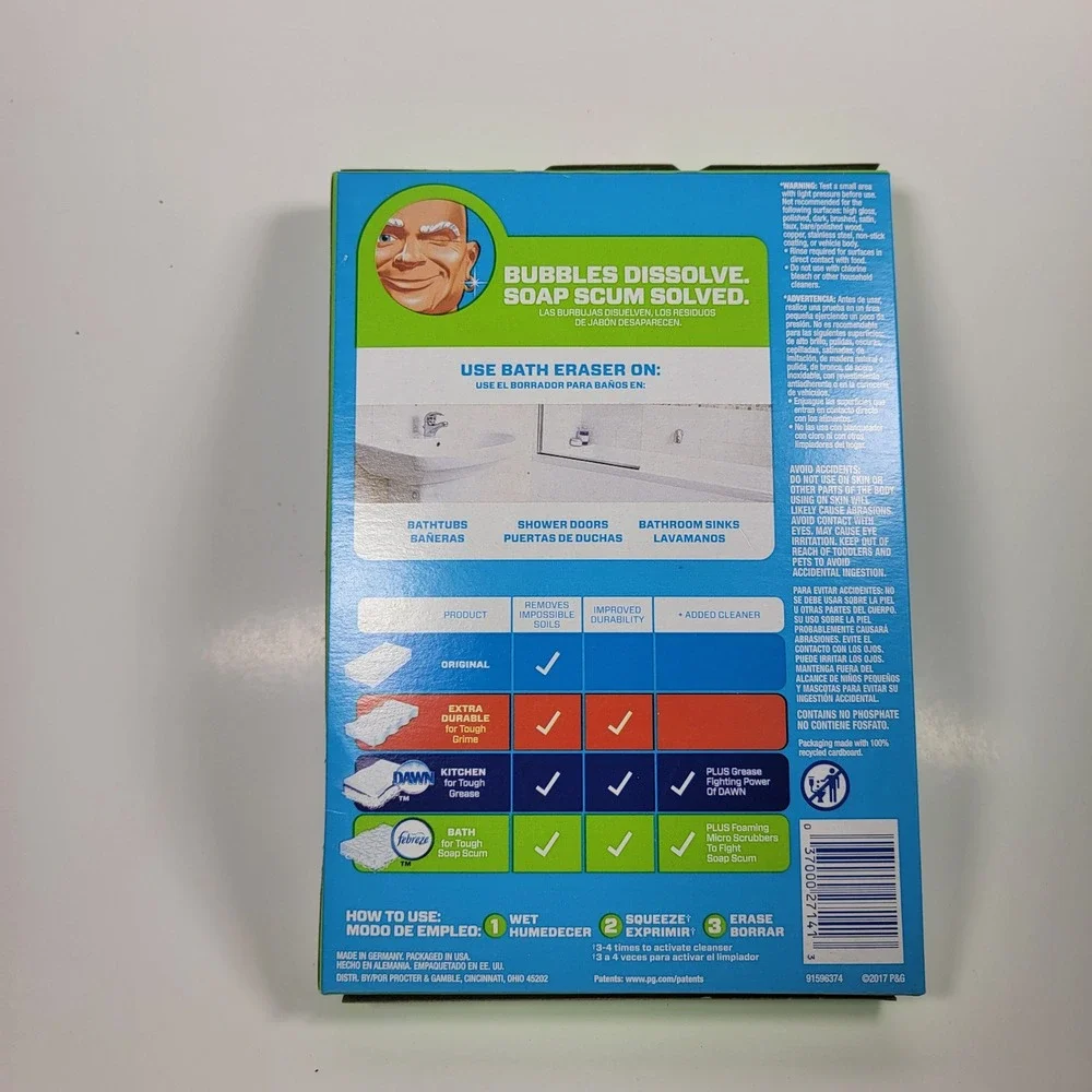 Mr. Clean Magic Eraser Bath Febreze Meadows Rain Scent 2‎ Pads